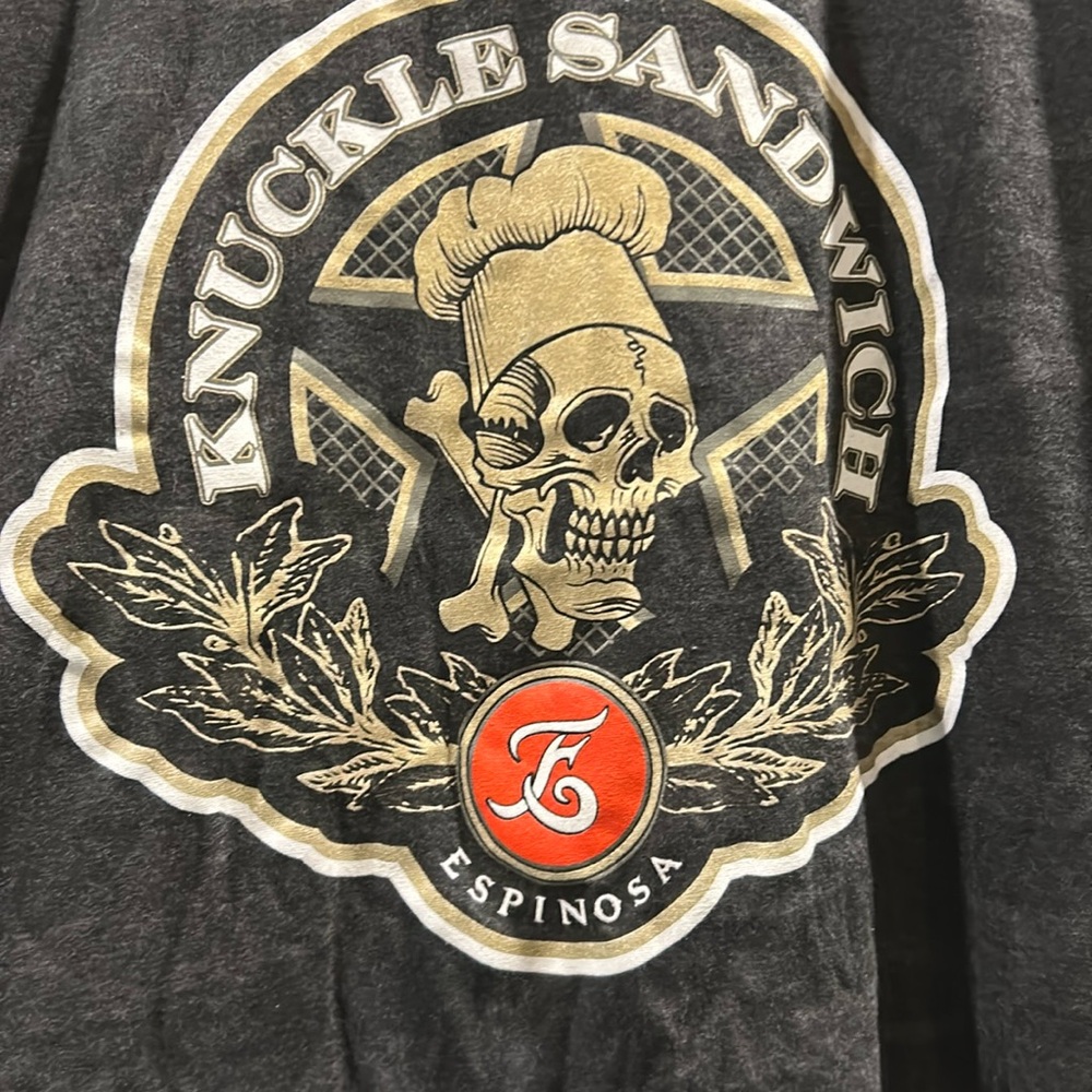 Guy Fieri Knuckle Sandwich Skull faint camo T-Shirt Tee Chef Cook show size XL